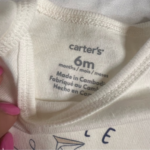Carter's Blue & Cream Baby Onesie Pj Set - Picture 3 of 5